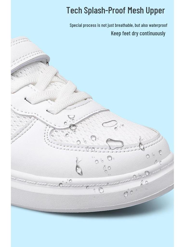 2025 Autumn Kids' Breathable White Mesh Sports Shoes for Boys & Girls