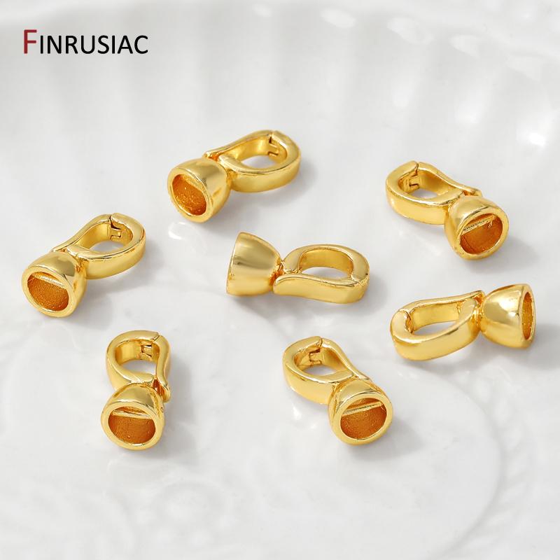 14K Goldplattiertes Messing Glatte Perlenverschlüsse Verbinder, Schloss Für Schmuck, Befestigungsverschlüsse Für DIY Armband Halskette Herstellung Zubehör