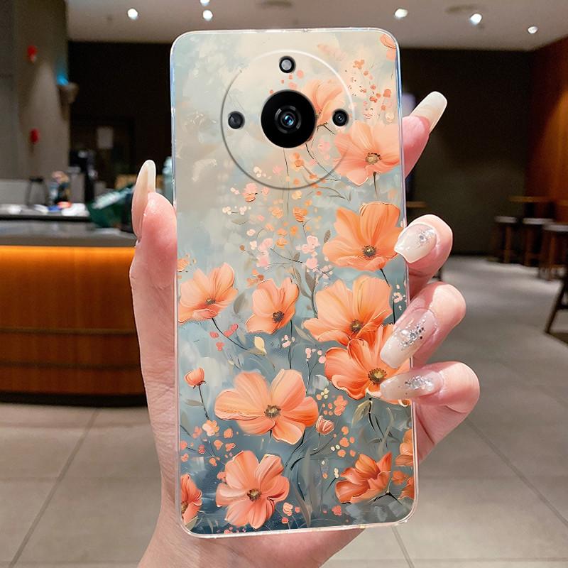 Hülle Für Realme 11 Pro+ 5G Hülle Luxus Mode Schmetterling Blume Transparent Weich TPU Silikon Handyhülle Für Realme 11 Pro Plus Hülle