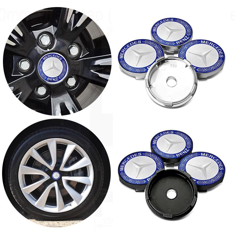 For Benz 4PCS Car Styling Wheel Center Cap Hub Covers Badge Accessories AMG VIANO GLB GLC W108 W124 W126 W169 W176 GLE GLK
