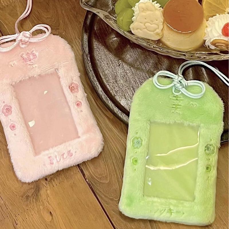 Cute Four-Leaf Clover Cherry Blossoms Card Cover Campus Bus Meal Card Cover Simple Card Protective Cover Student Card Holder