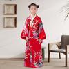 1 Set Mädchen Traditioneller Kimono Pyjama Lebhafte Farben Blumen Pfauenmuster