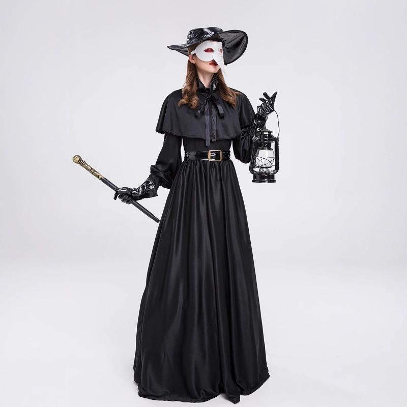 Halloween Medieval Costume Punk Doctor Dark Dungeon Plague Costume Suit