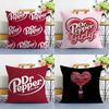 Cherry Drink D-Dr-P-Pepper Pillow Case Plush Fabric Soft Double Sided Print Home Sofa High Quality Cushion Cover Throw