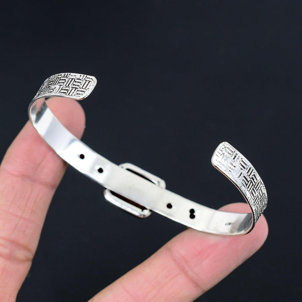 Sisters Day Deal Natural Tiger Eye Garnet Boho Bangle Bracelet Sterling Silver