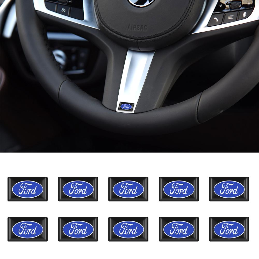cihmru1 10Pcs 3D Car Styling Epoxy Emblem Badge Stickers Goods Auto Accessories For Ford Focus mk2 mk3 Fiesta Fusion Ranger Mondeo Kuga