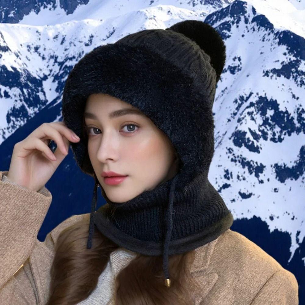 Warme Beanie Mütze Ohrenschutz Sturmhaube Mode Strickmütze Damen