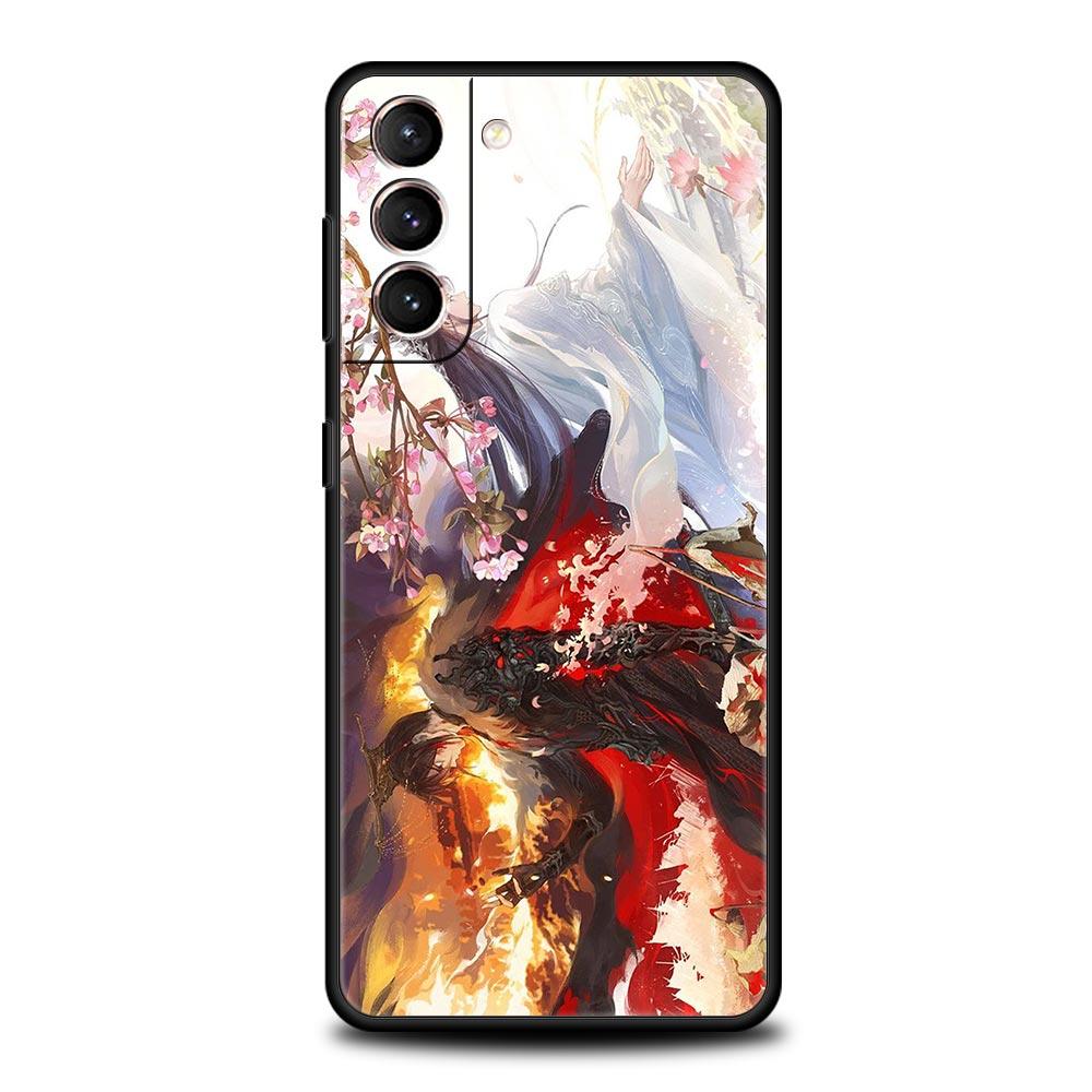 Phone Case For Samsung S24 S23 S22 Ultra S20 S21 FE 5G S10 S9 Plus S10E S8 S7 Edge Cover Comic Man Erha and His White Cat Master