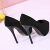 Fashion Sexy Pumps Women Shoes 2025 High Heel Peep Toe Platform High Heels Wedding Shoes Woman Suede Black Ladies Heels Shoes