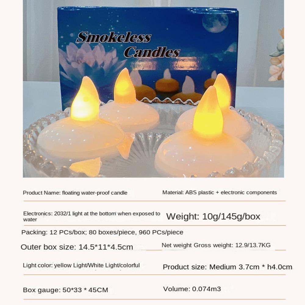 5Pcs Floating on Water Candle Lamp Diwali Water Sensor Candles  Deepavali Festival Decoration