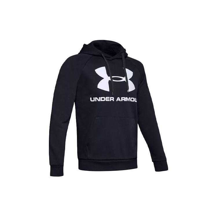 Under Armour Rival Sweatshirts Men's Black Hooded Moderate Regular 1345628-001