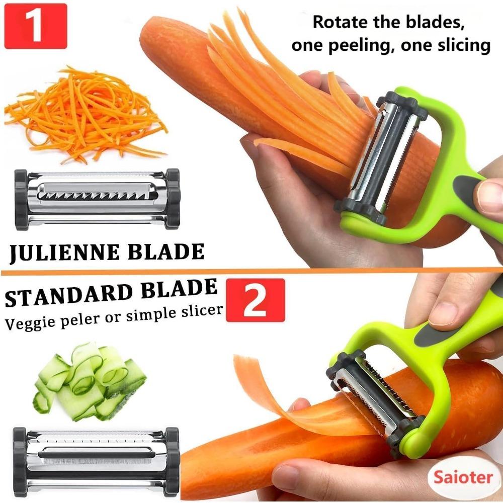 3-in-1 Peeler for Kitchen Multifunction Peelers Julienne Peeler+Serrated Peeler Peeler Vegetable Peeler Carrot Potato