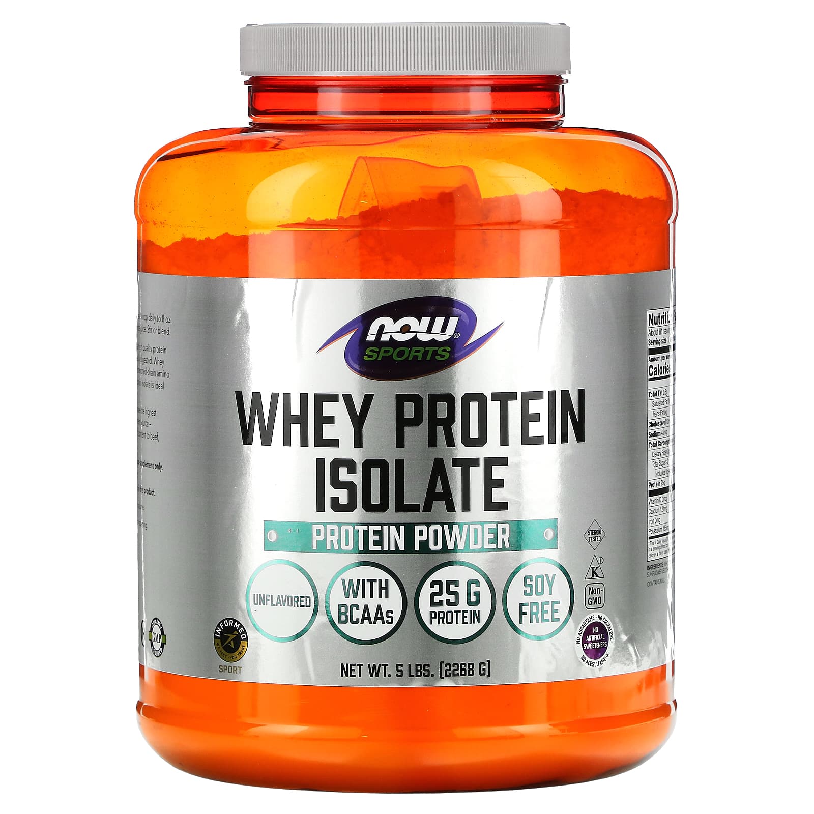 

Sports, Whey Protein Isolate, Unflavored, 2,268G (5Lbs)