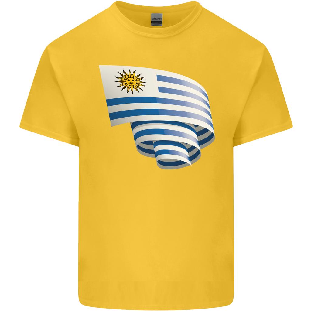 Curled Uruguay Flag Uruguayan Day Football Unisexs Light Cotton Tshirt