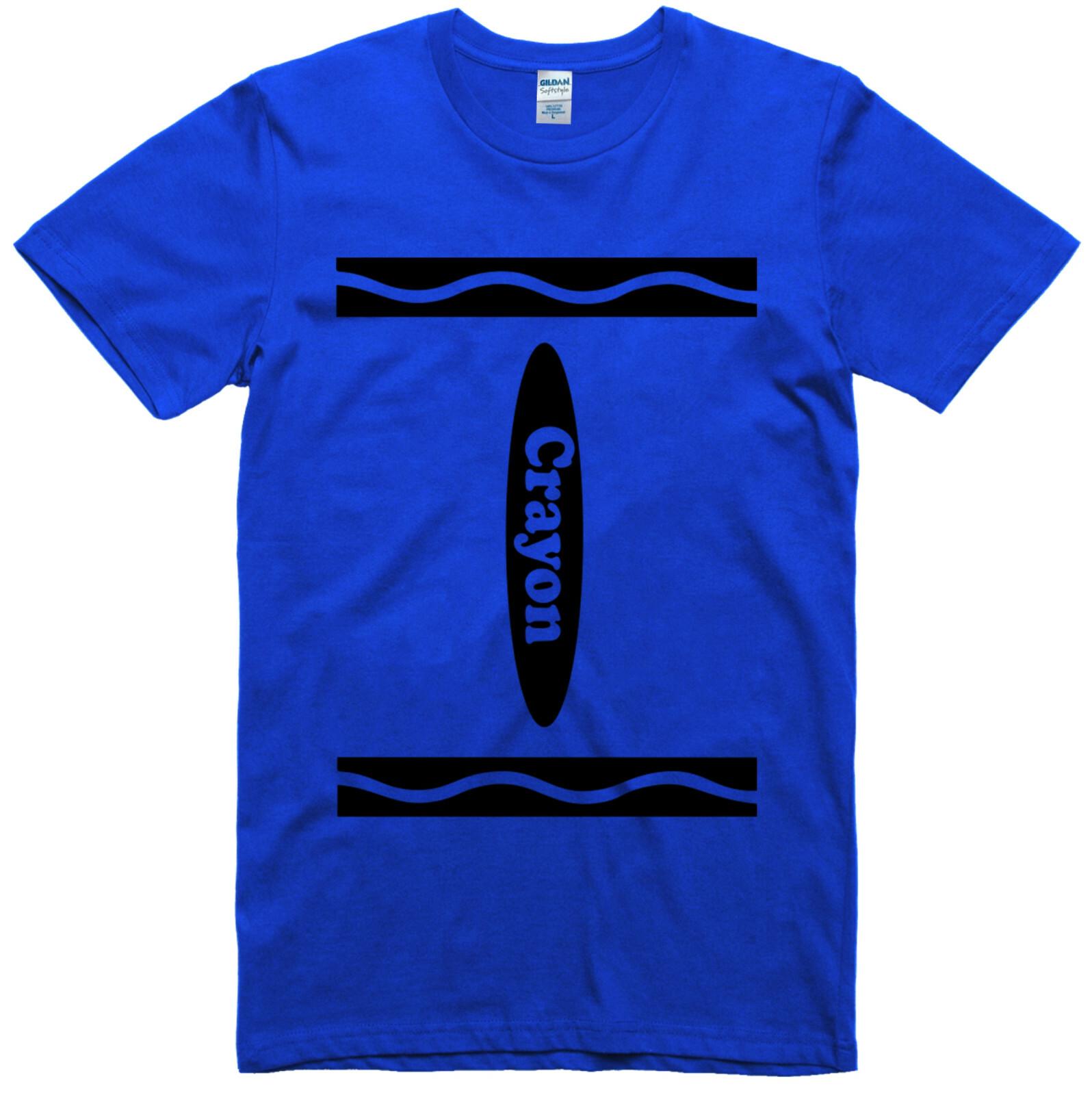 Crayon T Shirt Funny World Book Day Costume / Halloween Fancy Dress Cotton Tee S