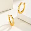 Geometric Hoop Earrings, Gold Plated Irregular Fluid Hinged Clicker, Waterproof Minimalist Jewelry for Women