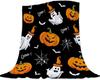 1PC Halloween Throw Blanket Pumpkin Skull Bats Witch Black Cats Thin Blanket Gifts for Couch Bed Car Home Camping All Season Use