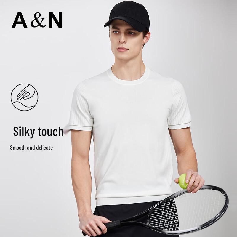 Antonio Herren Jacquard Rundhals Kurzarm T-Shirt