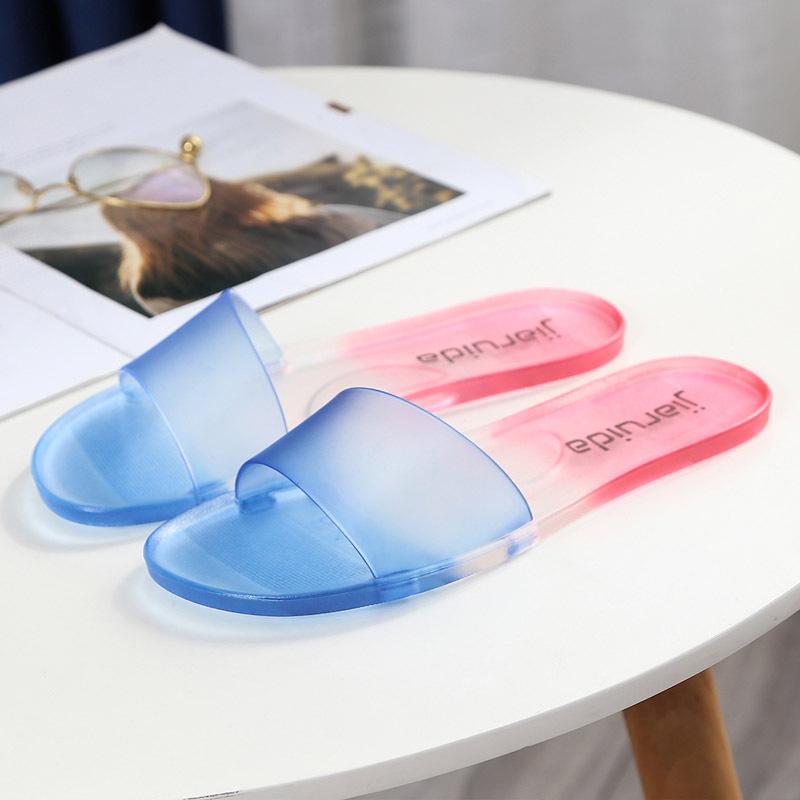 Crystal Slippers for Women's Summer Outdoor Fashion, Internet Famous Transparent Flat Sandals, Casual Beach Trendy, Non Slip