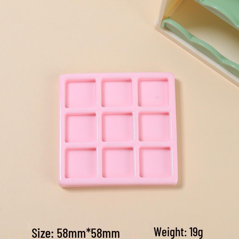 Large Multicolor Nine-Grid Plate for DIY Jewelry, Food Play & Small Accessories – Includes Cream Glue & Resin