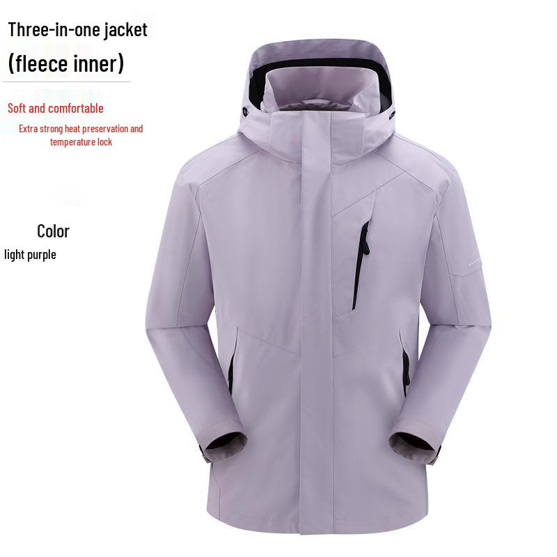 Birdhouse Embroidered Windbreaker: Three-in-One Detachable Thick Jacket XL