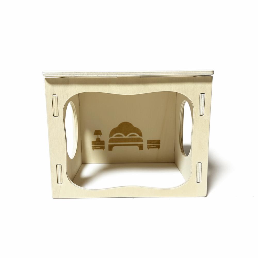 

Practical Climbing Structure Wooden Hamster House Detachable Stackable Mouse Habitat Chew-Proof Hamster Hiding Corner Playing