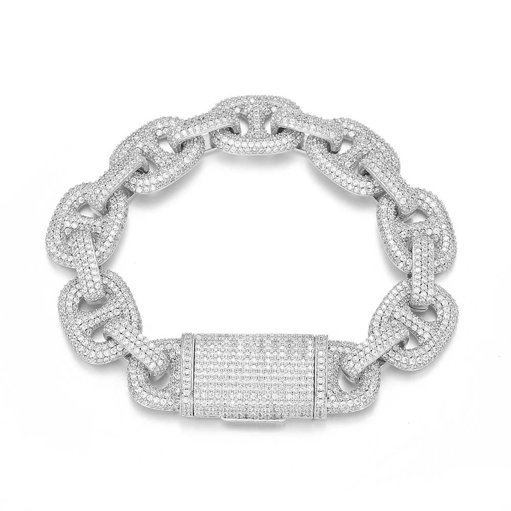 16MM Iced Out CZ Coffee Bean Bracelet Zirconia Trendy Women Man Rapper Jewelry New Designer Cuban Link Bracelet