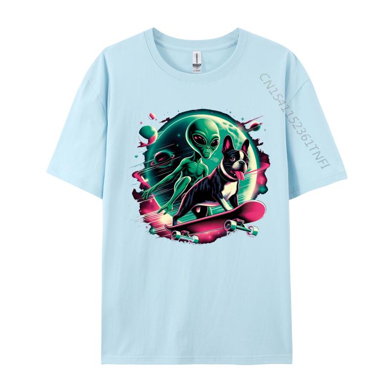 Space Skateboard Alien T Shirt Casual Tshirts Tops Tees For Men Fashionable 100 Cotton Cool T Shirts