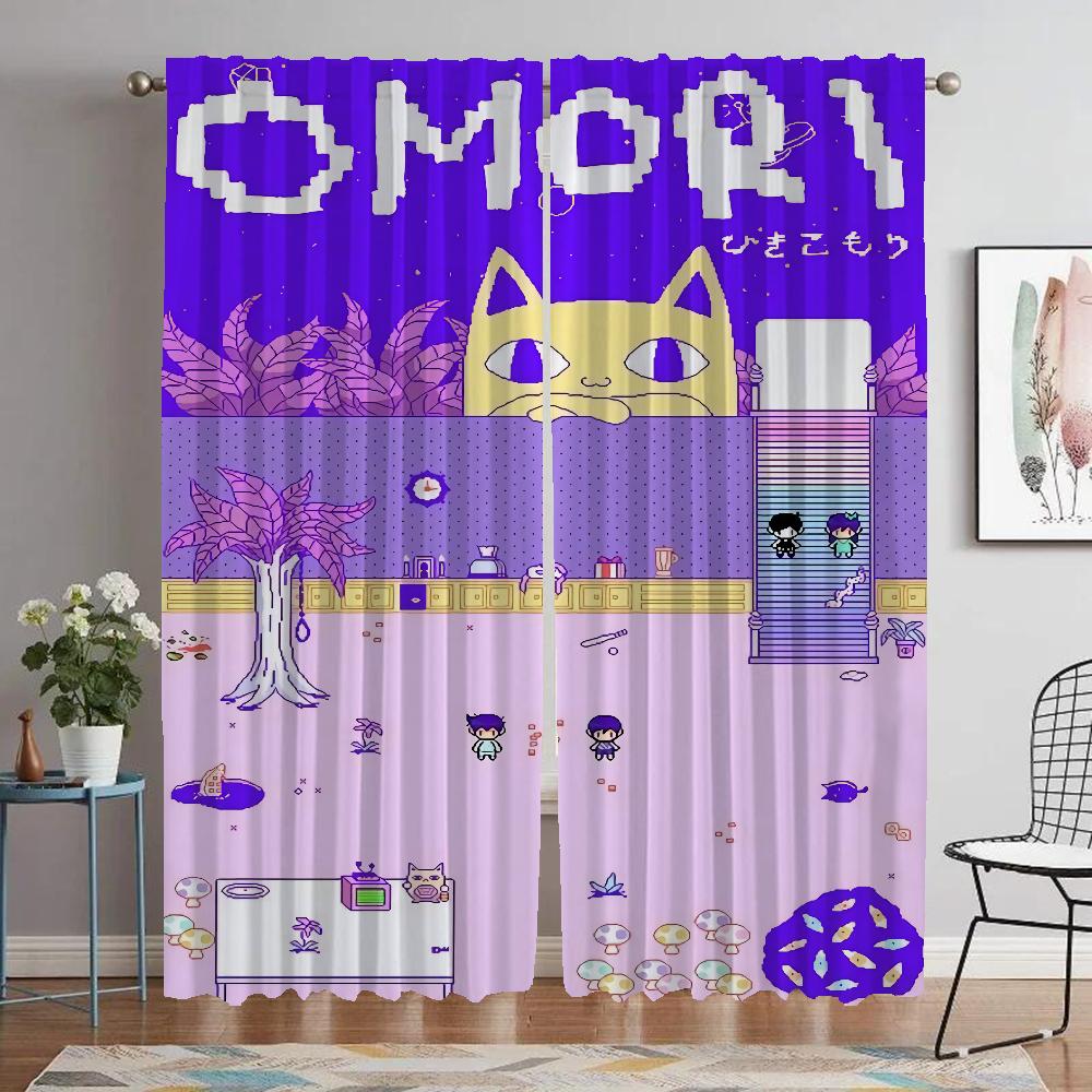 

Плотные шторы 2 шт. Omori Элегантные шторы для комнаты для камеры, украшения на Хэллоуин, шторы для гостиной, перегородки для дома W50xH70cmx2pcs-CL