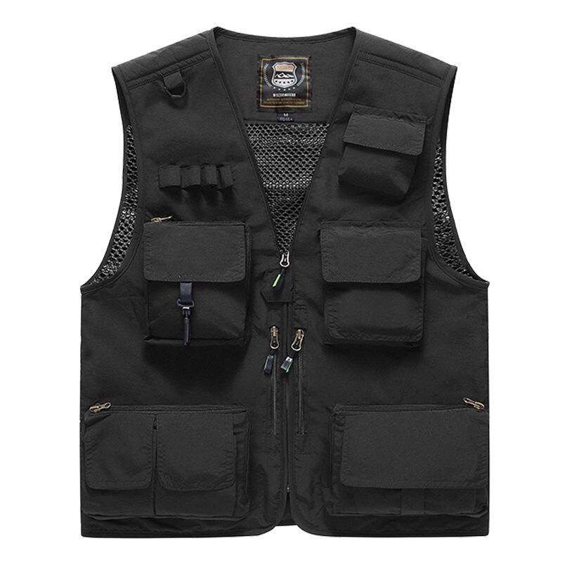 Hunting Vest For Men  New Spring Outdoor Multi-Pocket Fishing Photography Lightweight V-Neck Plus Size High Quality