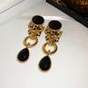 Silver Needle Vintage Style Diamond-Encrusted Cheetah Ring Earrings Light Luxury Fashionable Style Earrings Vintage Personality High-End Earrings
