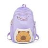 Capybara Fabric Oxford Backpack With Print Pattern And Durable Design Kids For