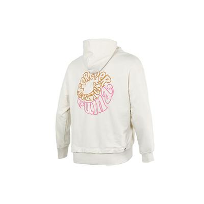 Puma Sweat à capuche pour homme avec imprimé logo au dos Sweat à capuche Blanc laiteux 533038-73