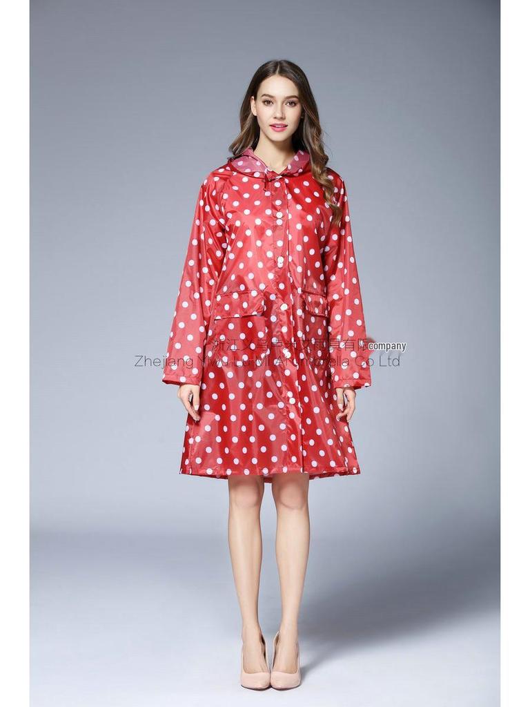 Women's Ultra-thin Polka Dot Raincoat - Japanese and Korean Fashion, Breathable, Long Poncho Style