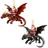 Exquisite Xmas Gift for Friends 2Pcs Santa Dragon Rider Christmas Ornament, 2D Acrylic Flying Artistic And Decor Claus Hanging Decor, Festive
