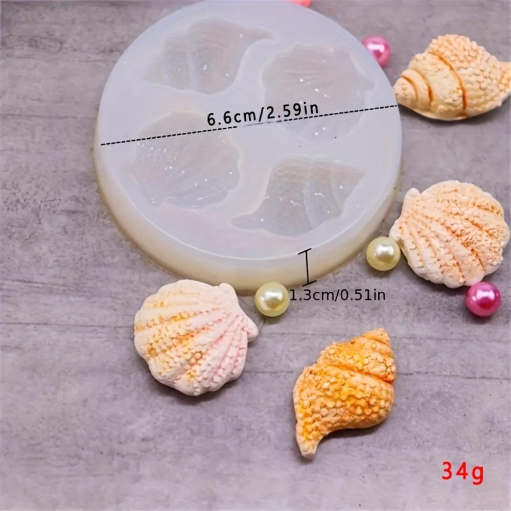 1pc Intricate Seashell & Conch Shape Silicone Mold - Perfect for DIY Crafts, Resin & Baking with Detailed Leaf Patterns and Textured Surfaces