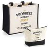 Tote Bag & Gift Set; Pencil Case - PLANETEE - Property of the Best Athlete - Jute & Cotton - 33 X 42 Cm - Made In France