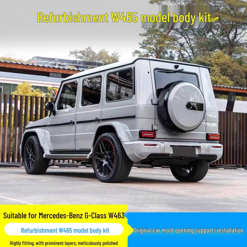 Compatible Mercedes-Benz G-Class (2007-2018, 463) Upgraded Front & Rear Bumpers, Grille, Hood, Body Kits for New 2025 Model (465)