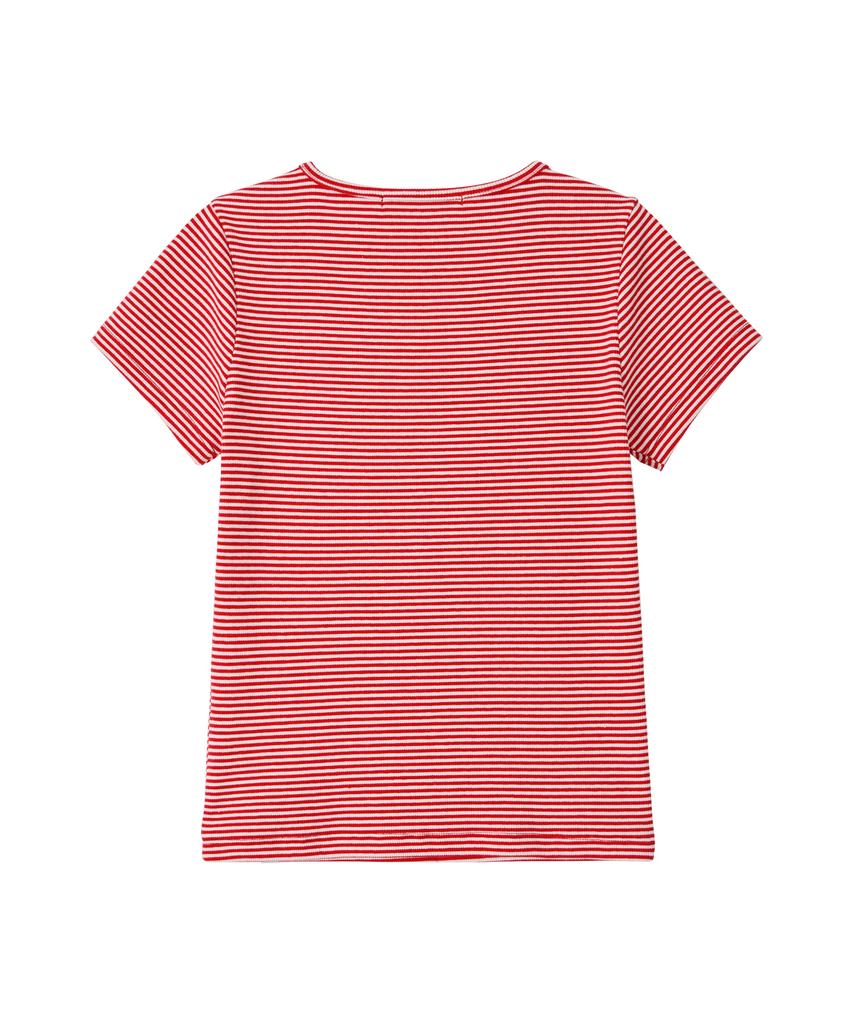 Biteoseljeu Essential Ribbed Half T-Stripe Red
