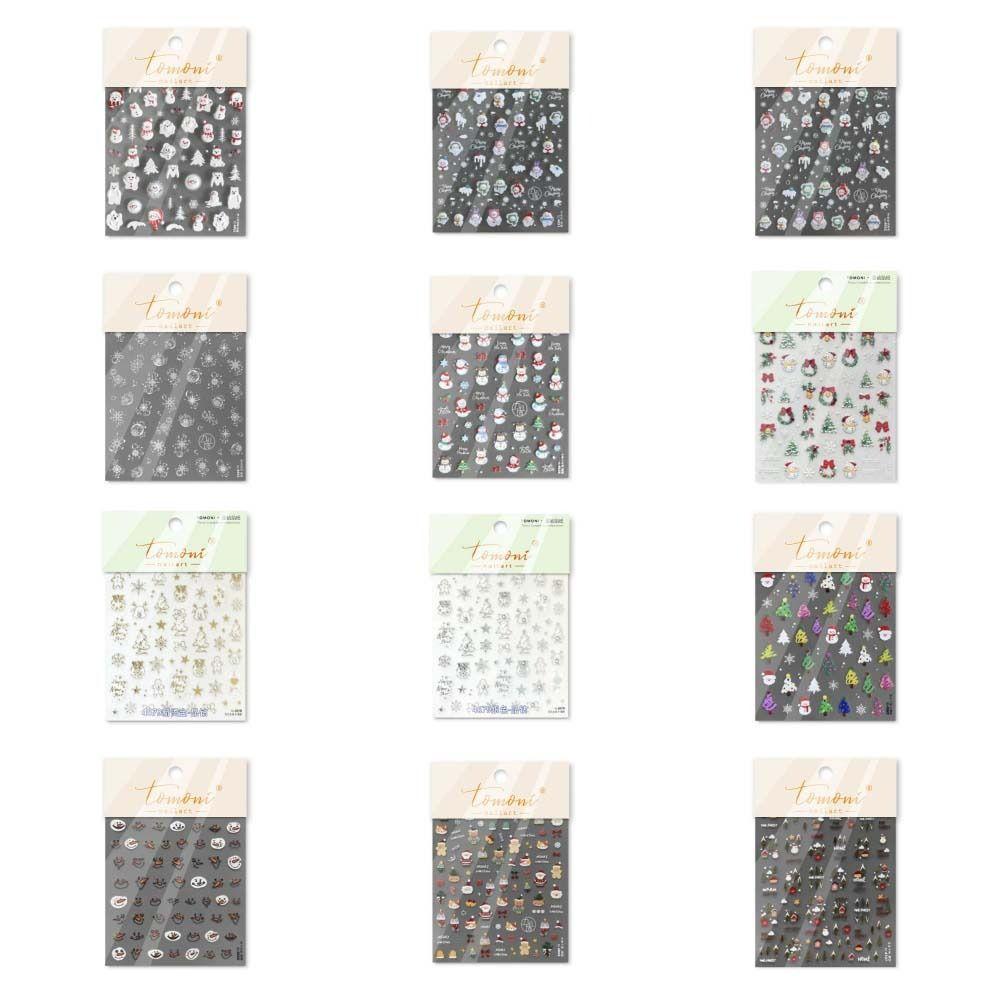 5D  Christmas Nail Sticker Nail Accessories Xmas Nail Decoration  Winter