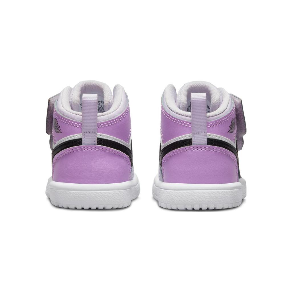 Jordan Scarpe da Bambino Air Jordan 1 Mid TD Leggere Resistenti all'Abrasione Mid top Bianco Viola Neonato e Bambino AR6352-501