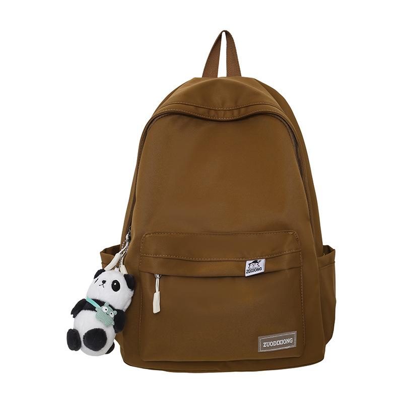 Casual Schoolbag Solid Color School Large Capacity Female Primary School Student Junior High School High School Student Nylon Backpack