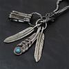 Vintage Stile Ästhetischer Feder Schlüsselanhänger Anhänger Mit Türkis Kreative Designs für Modebegeisterte Täglichen Gebrauch