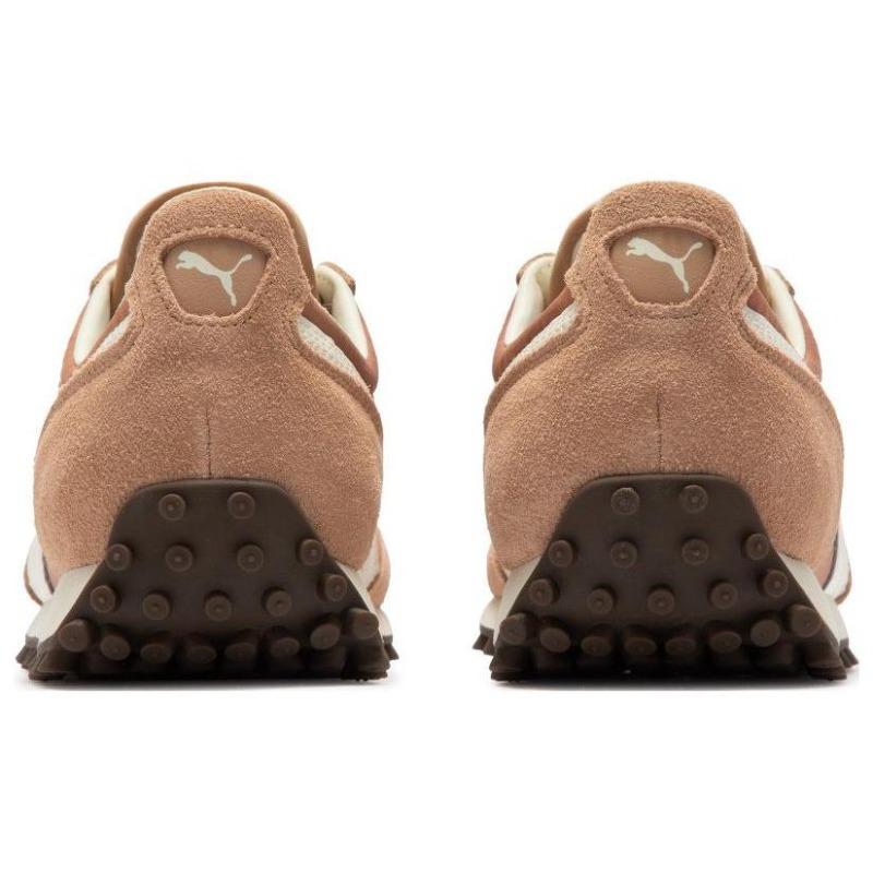 Puma Unisex Fast Rider Mmq Washed Out Leather Low Top Casual Shoes Yellow Brown 392091-04