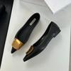 Women Fashion Buckle Flats Shoes2026 Spring Solid Color Lady Pointed Toe Shoes Elegant Woman Commuting Wearing Office Shoes