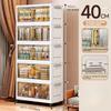 Double-door Living Room Storage Cabinet Folding Floor-standing Storage Box No Installation Required Simple Storage Cabinet