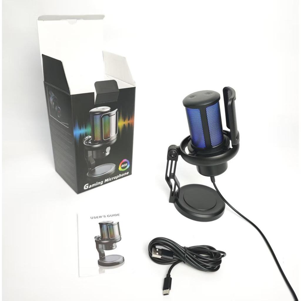 RGB USB Noise-Cancelling Gaming Microphone for PC, Phone & PS4/5 - Ideal for Voice Recording & Live Streaming