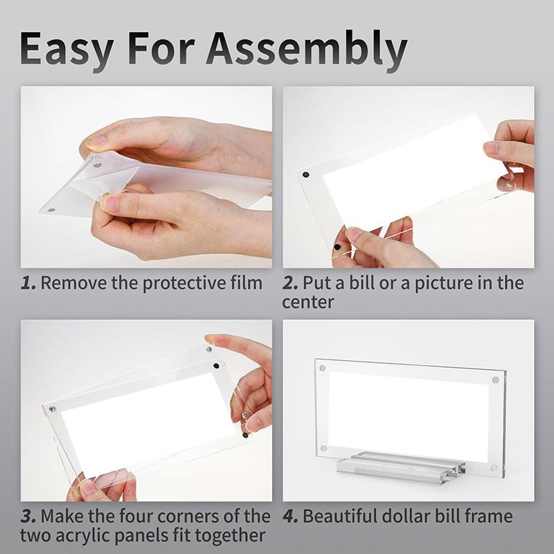 Desktop Banknote Display Frame Transparent Paper Currency Collection Stand For Collectors Ticket Protector Decor