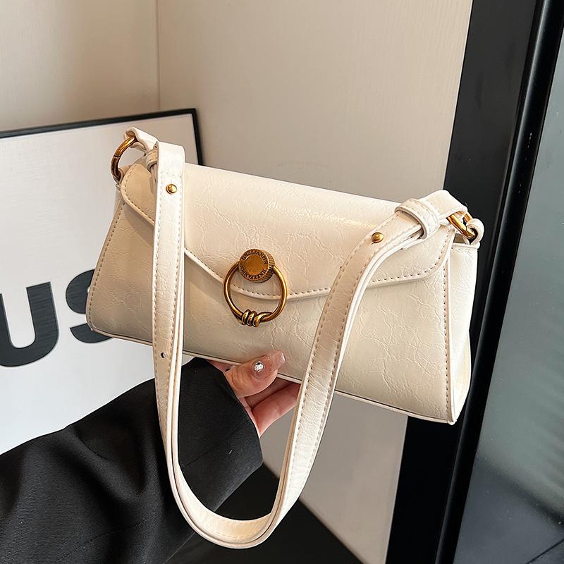 Korean Version of Foreign Style Small Bag, Baguette Women's Bag, Spring and Summer New One-shoulder Underarm Bag, Textured Foreign Style Crossbody Sma