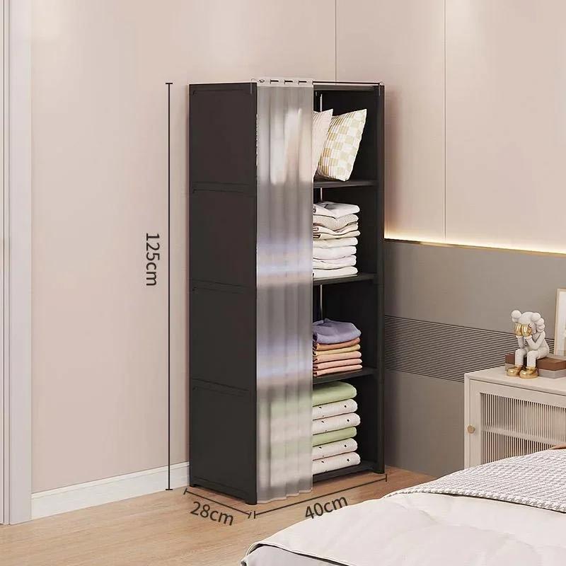 Dustproof Wardrobe Multipurpose Storage Rack Multi-layer Bookshelf with Curtains High Capacity Simple Assembly Storage Shelves